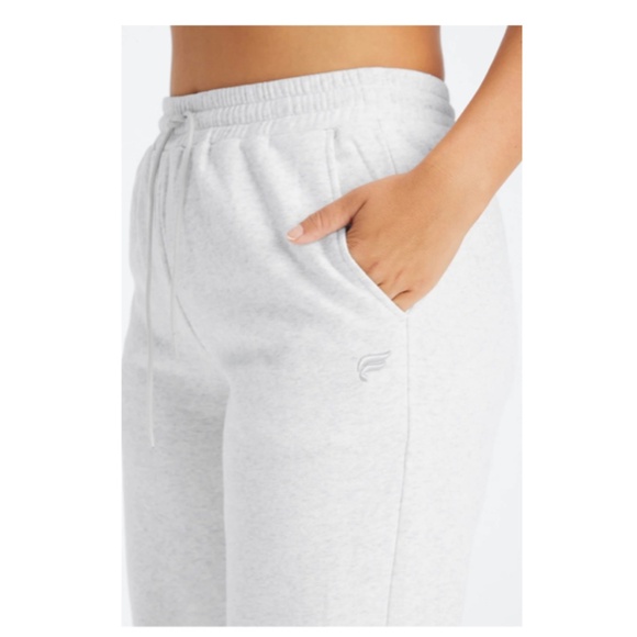 FABLETICS Forever Fleece Go-To Sweatpants Size L Soft Grey Heather/Gravity Grey - Picture 2 of 12